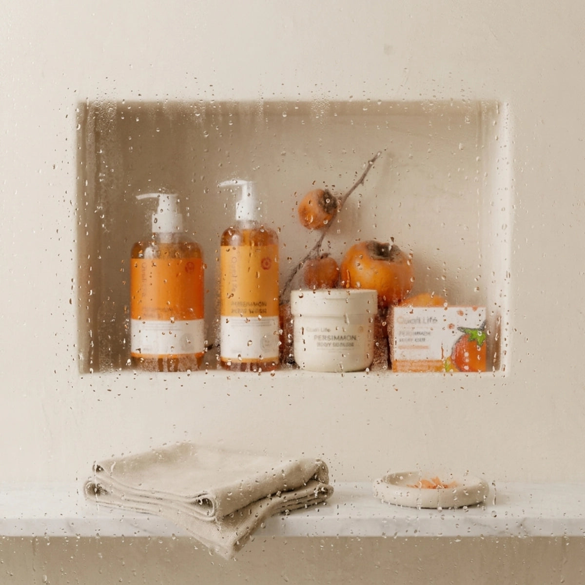 qualilife_persimmon_products_on_a_bathroom_vanity